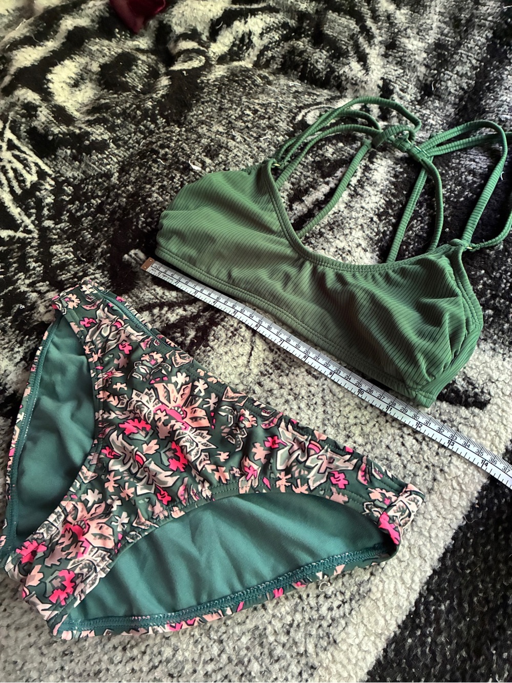 Pink And Teal Bikini Set, Fits A S/M View 3